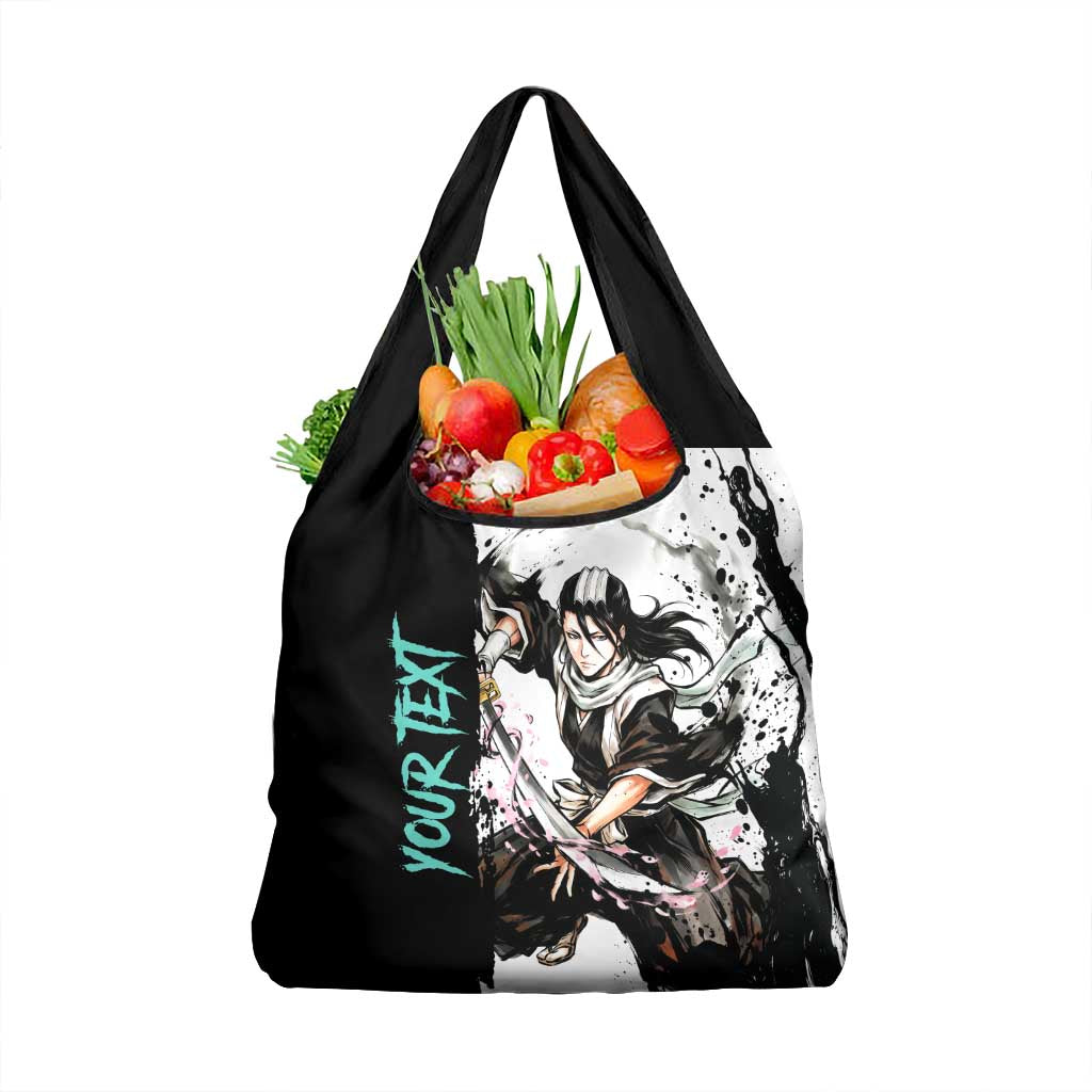 Personalized Byakuya Kuchiki Grocery Bag Ink Splash Anime Brush Style