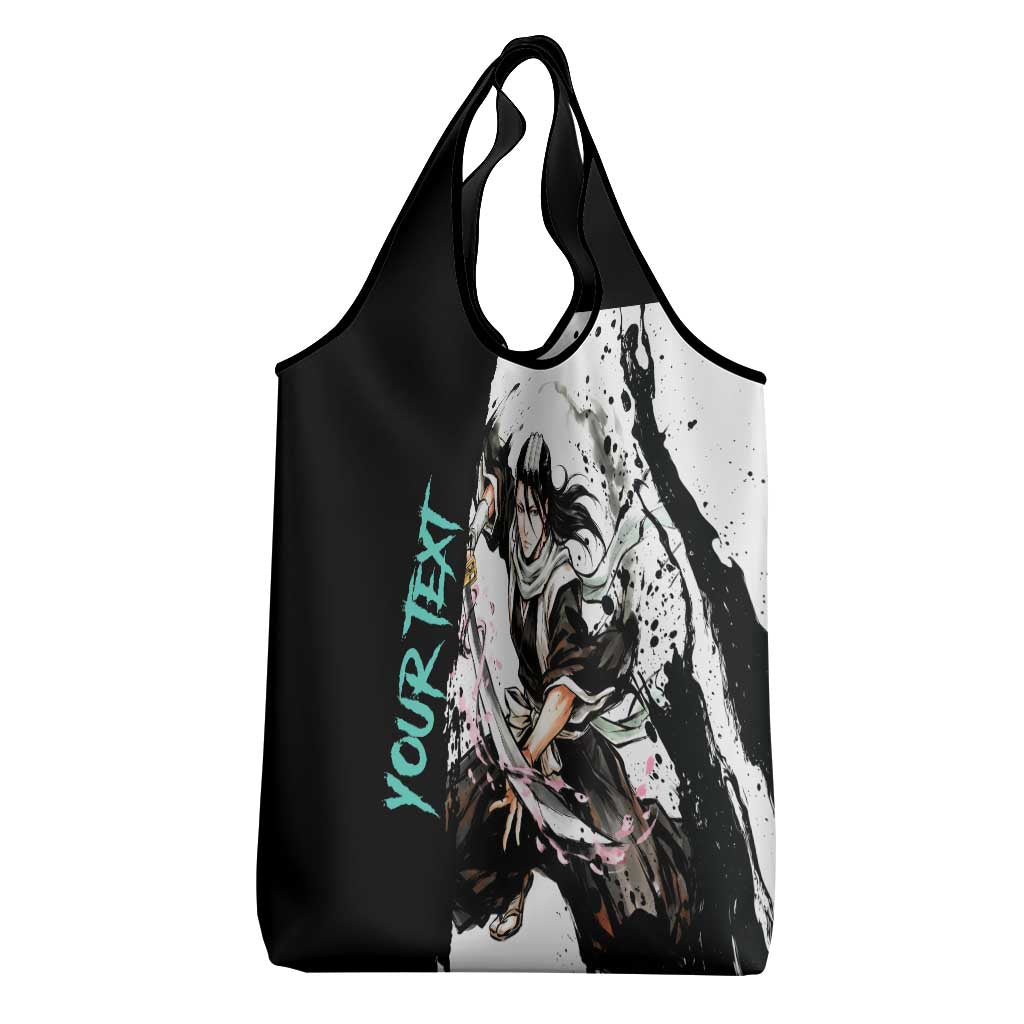 Personalized Byakuya Kuchiki Grocery Bag Ink Splash Anime Brush Style