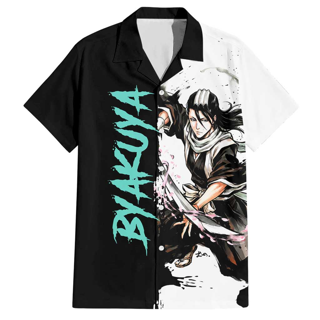 Personalized Byakuya Kuchiki Hawaiian Shirt Ink Splash Anime Brush Style