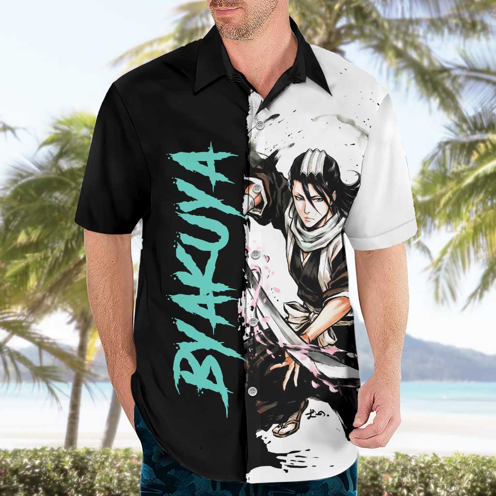 Personalized Byakuya Kuchiki Hawaiian Shirt Ink Splash Anime Brush Style