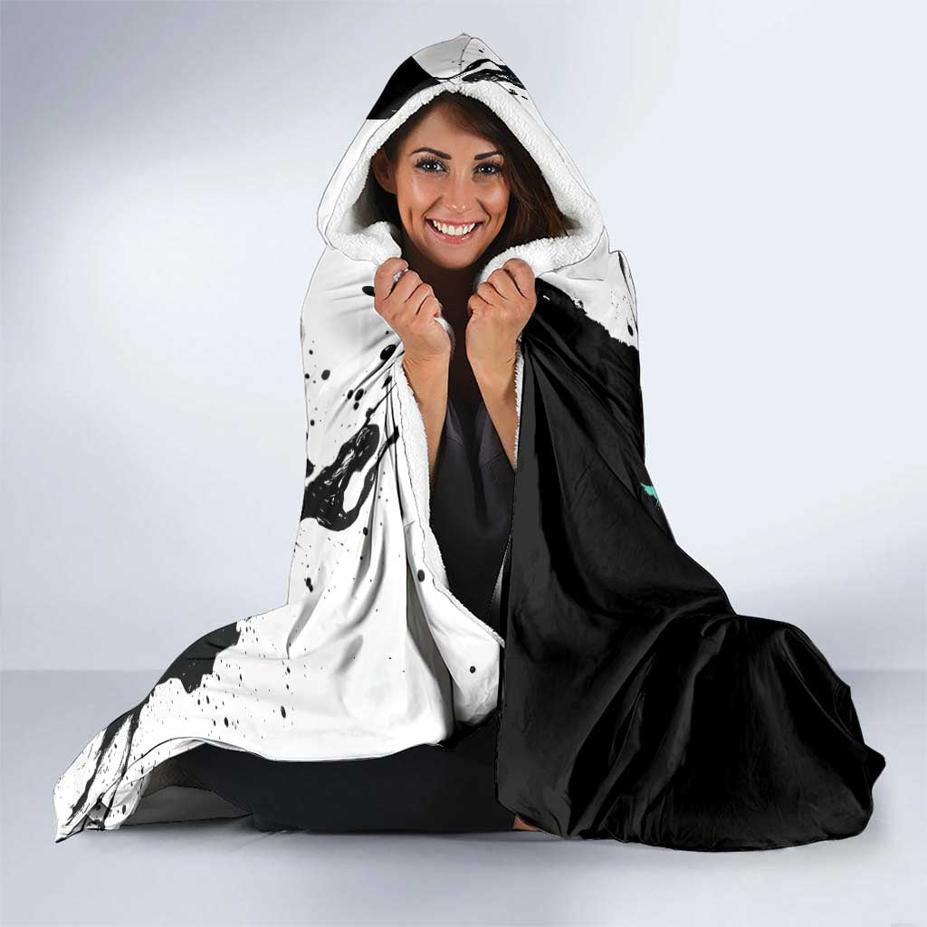 Personalized Byakuya Kuchiki Hooded Blanket Ink Splash Anime Brush Style