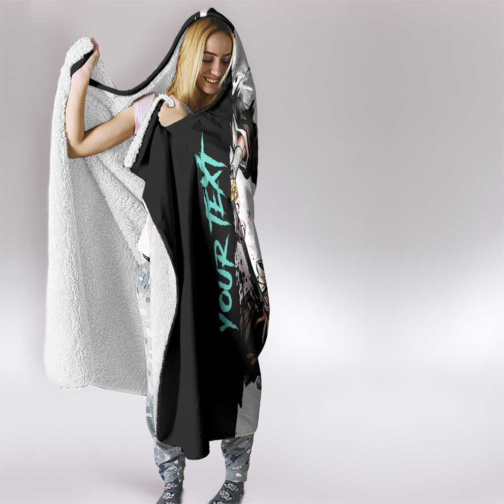 Personalized Byakuya Kuchiki Hooded Blanket Ink Splash Anime Brush Style