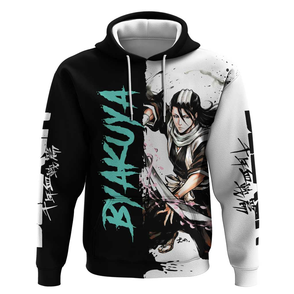 Personalized Byakuya Kuchiki Hoodie Ink Splash Anime Brush Style