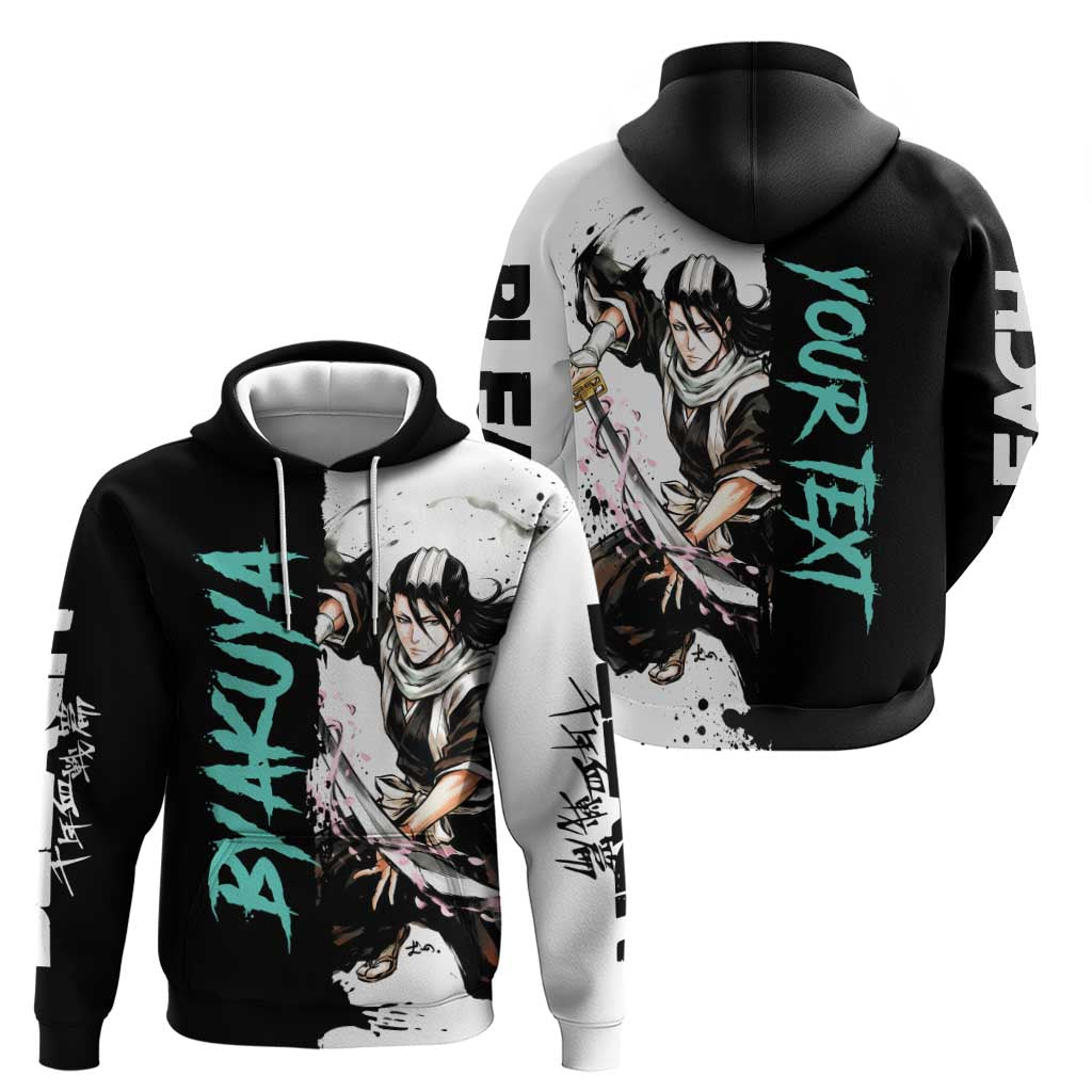 Personalized Byakuya Kuchiki Hoodie Ink Splash Anime Brush Style