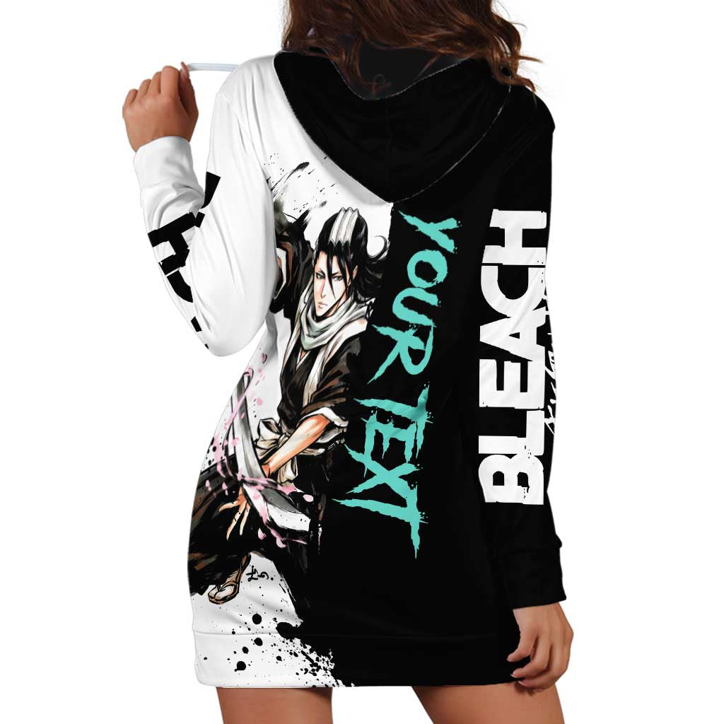 Personalized Byakuya Kuchiki Hoodie Dress Ink Splash Anime Brush Style