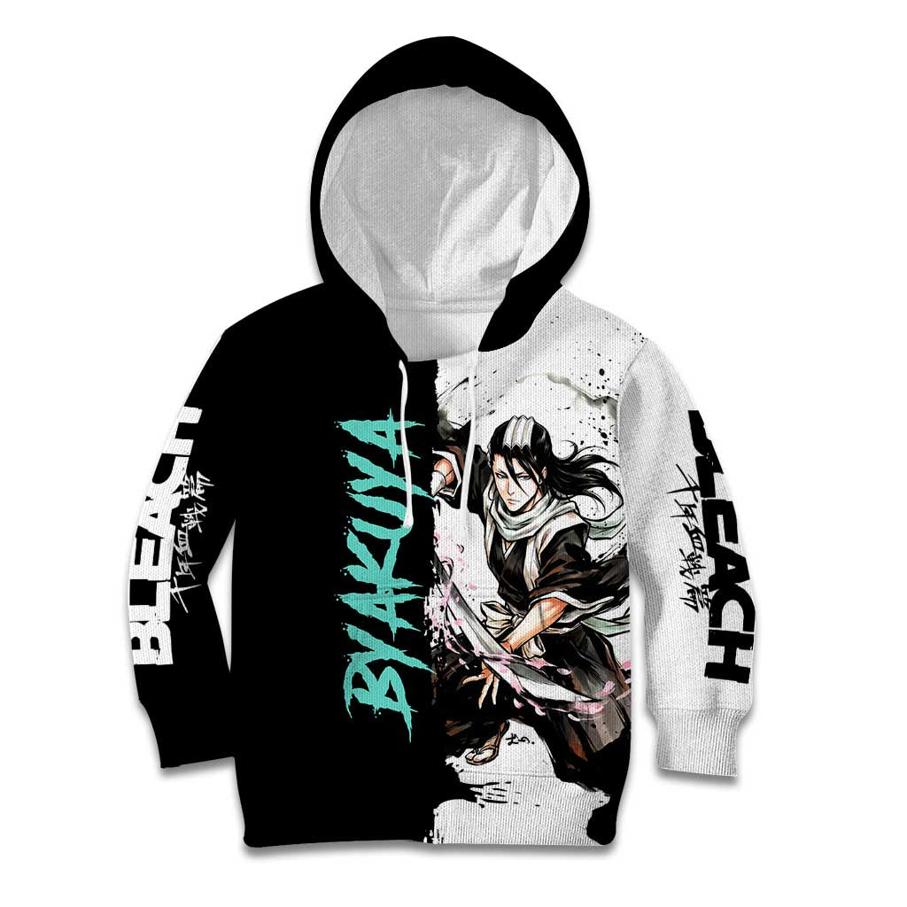 Personalized Byakuya Kuchiki Kid Hoodie Ink Splash Anime Brush Style