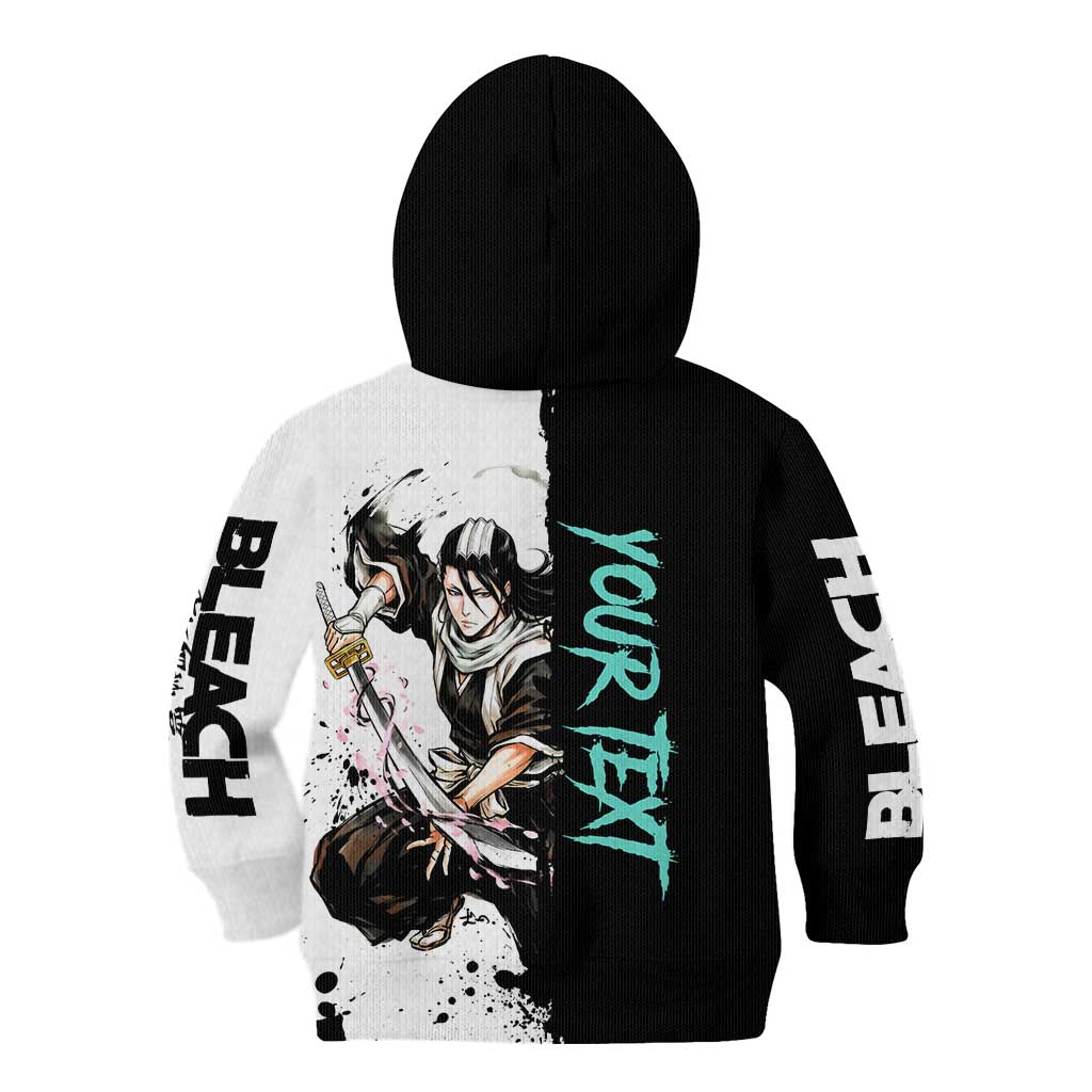Personalized Byakuya Kuchiki Kid Hoodie Ink Splash Anime Brush Style