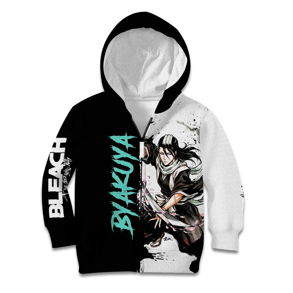 Personalized Byakuya Kuchiki Kid Hoodie Ink Splash Anime Brush Style