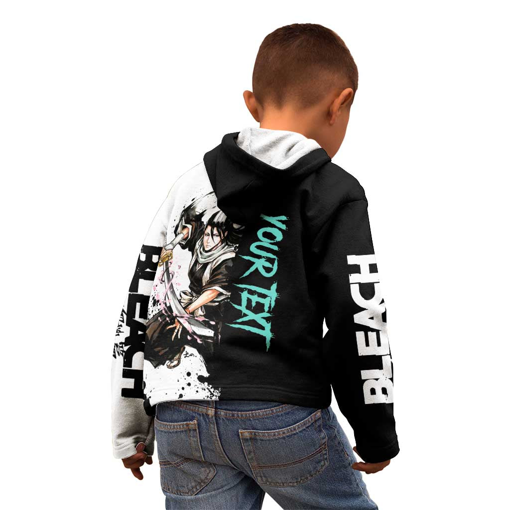 Personalized Byakuya Kuchiki Kid Hoodie Ink Splash Anime Brush Style