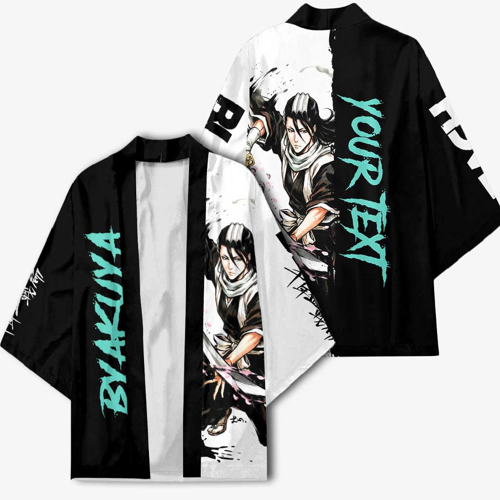 Personalized Byakuya Kuchiki Kimono Ink Splash Anime Brush Style
