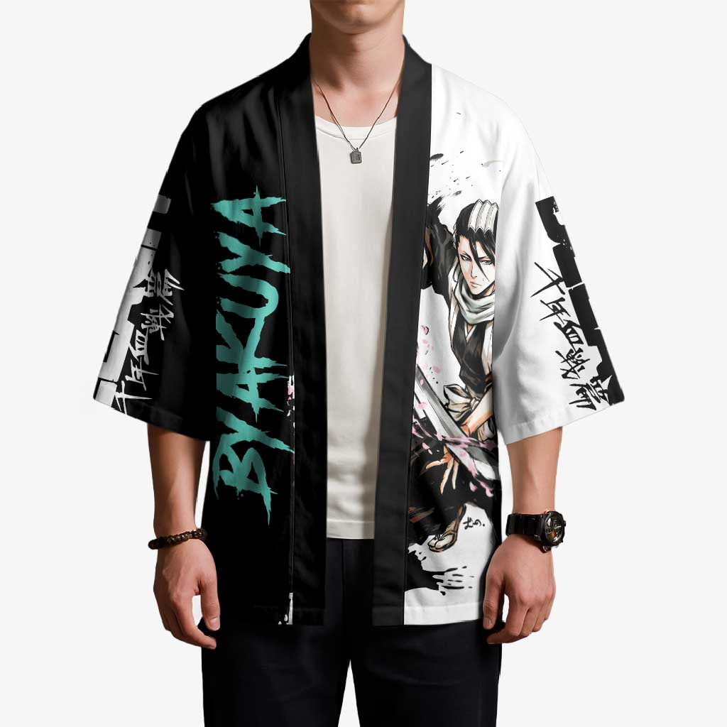 Personalized Byakuya Kuchiki Kimono Ink Splash Anime Brush Style