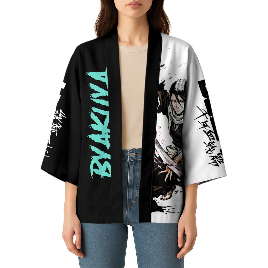 Personalized Byakuya Kuchiki Kimono Ink Splash Anime Brush Style