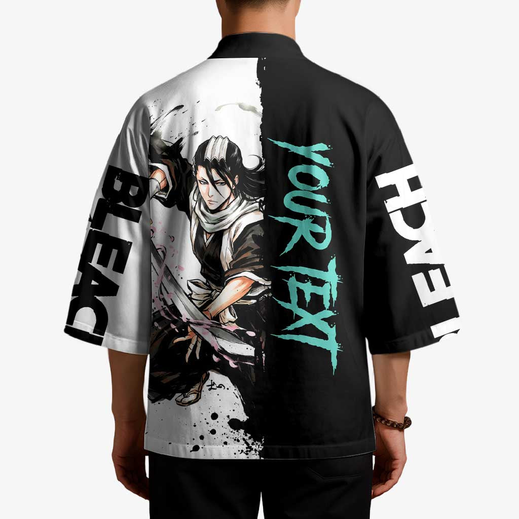 Personalized Byakuya Kuchiki Kimono Ink Splash Anime Brush Style