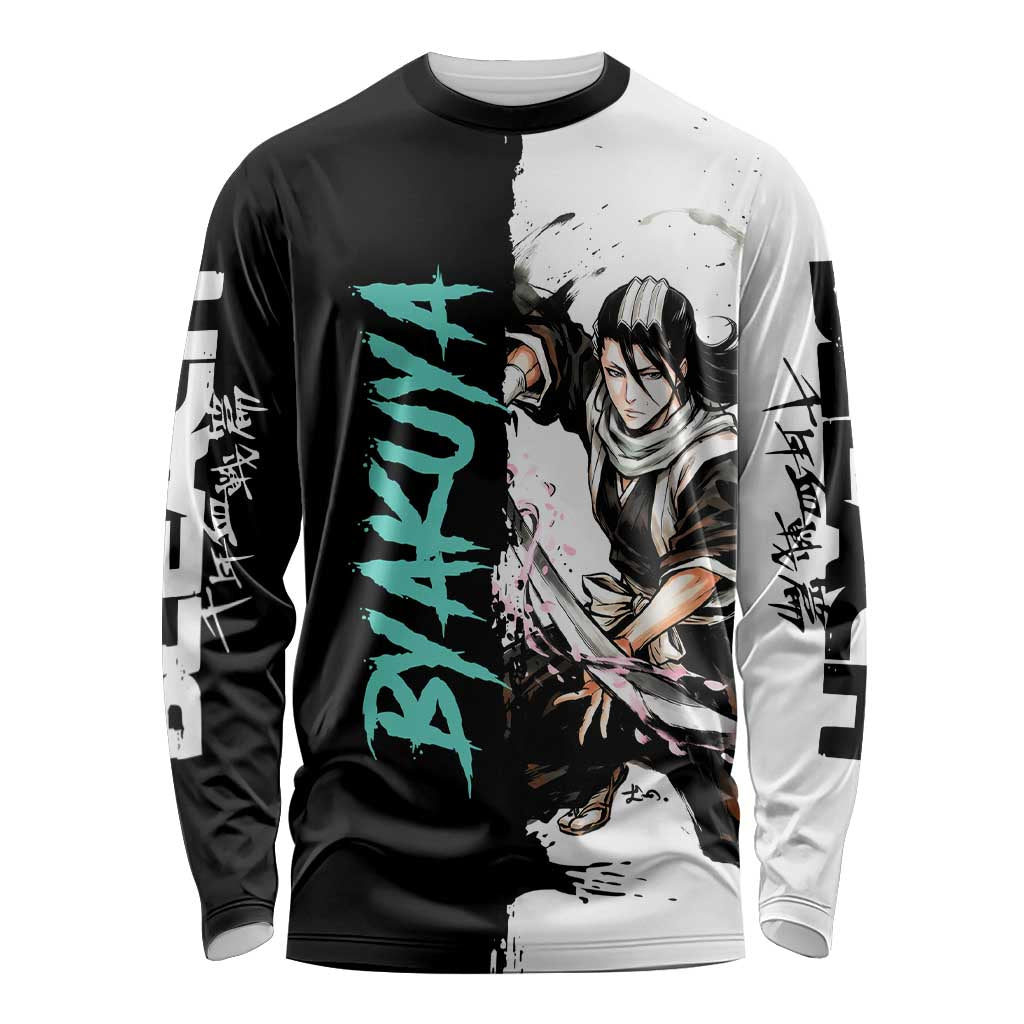 Personalized Byakuya Kuchiki Long Sleeve Shirt Ink Splash Anime Brush Style