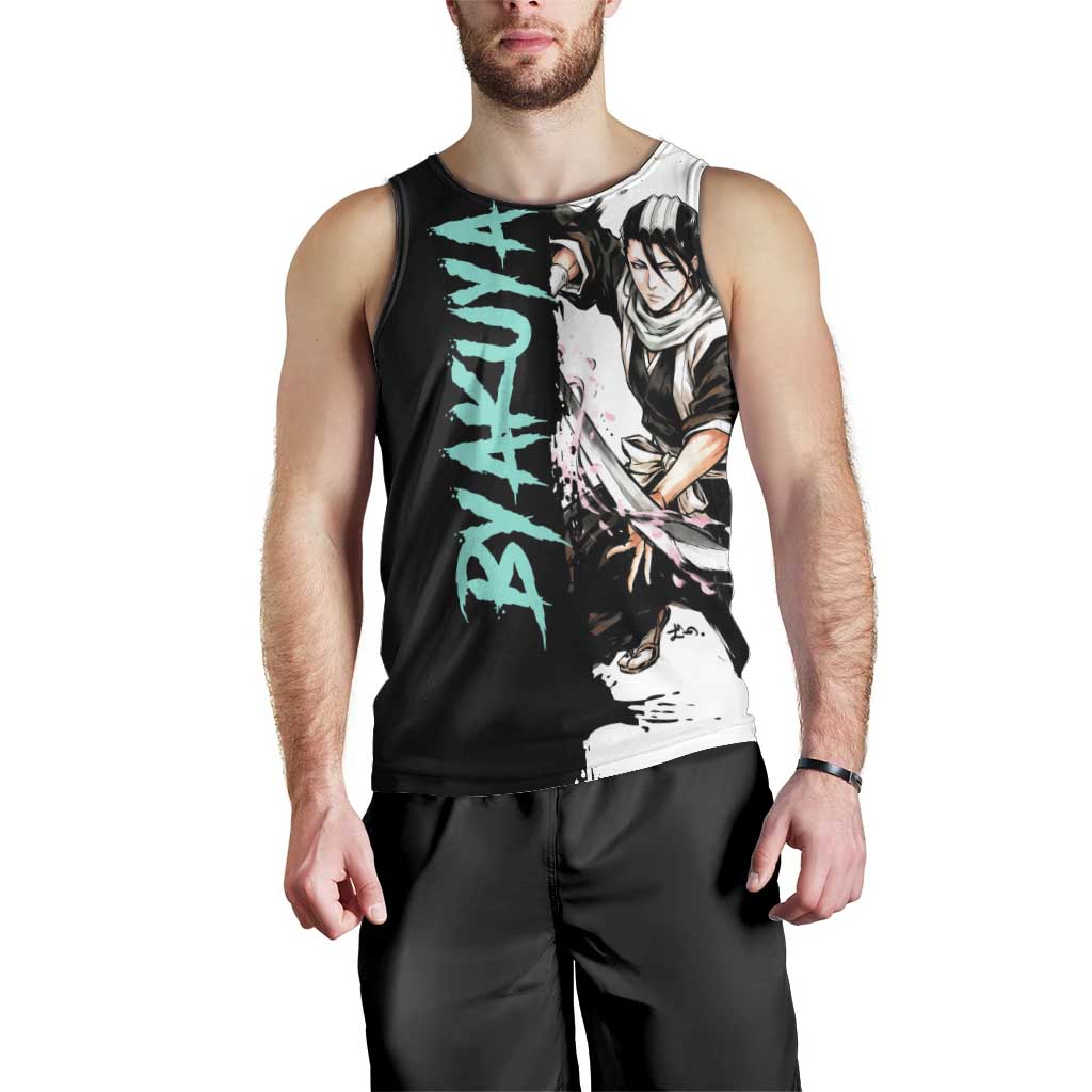 Personalized Byakuya Kuchiki Men Tank Top Ink Splash Anime Brush Style