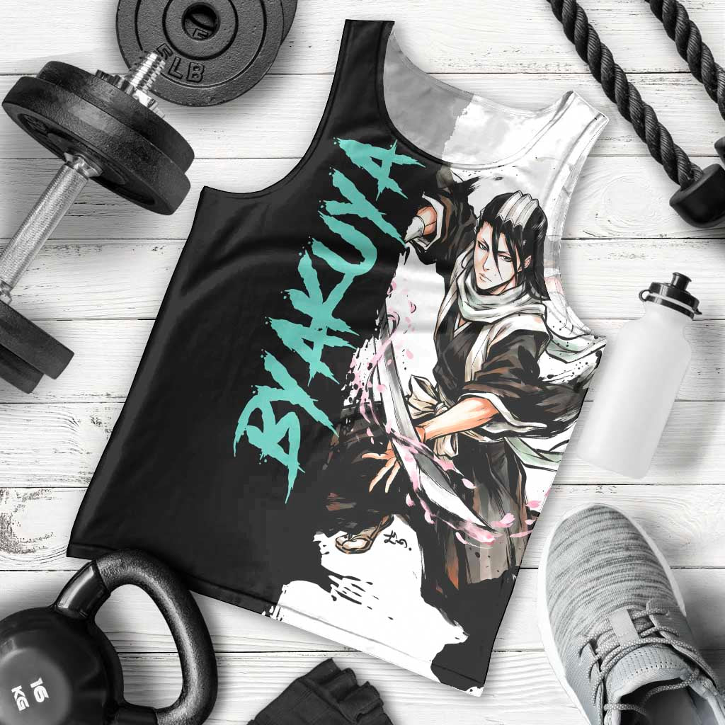 Personalized Byakuya Kuchiki Men Tank Top Ink Splash Anime Brush Style