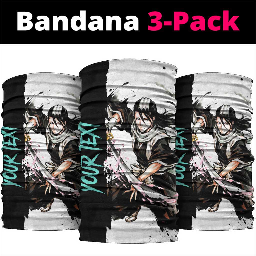 Personalized Byakuya Kuchiki Neck Gaiter Ink Splash Anime Brush Style