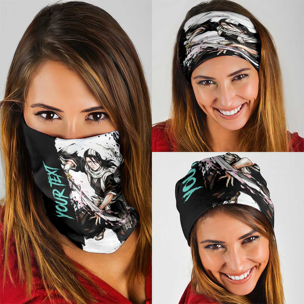Personalized Byakuya Kuchiki Neck Gaiter Ink Splash Anime Brush Style