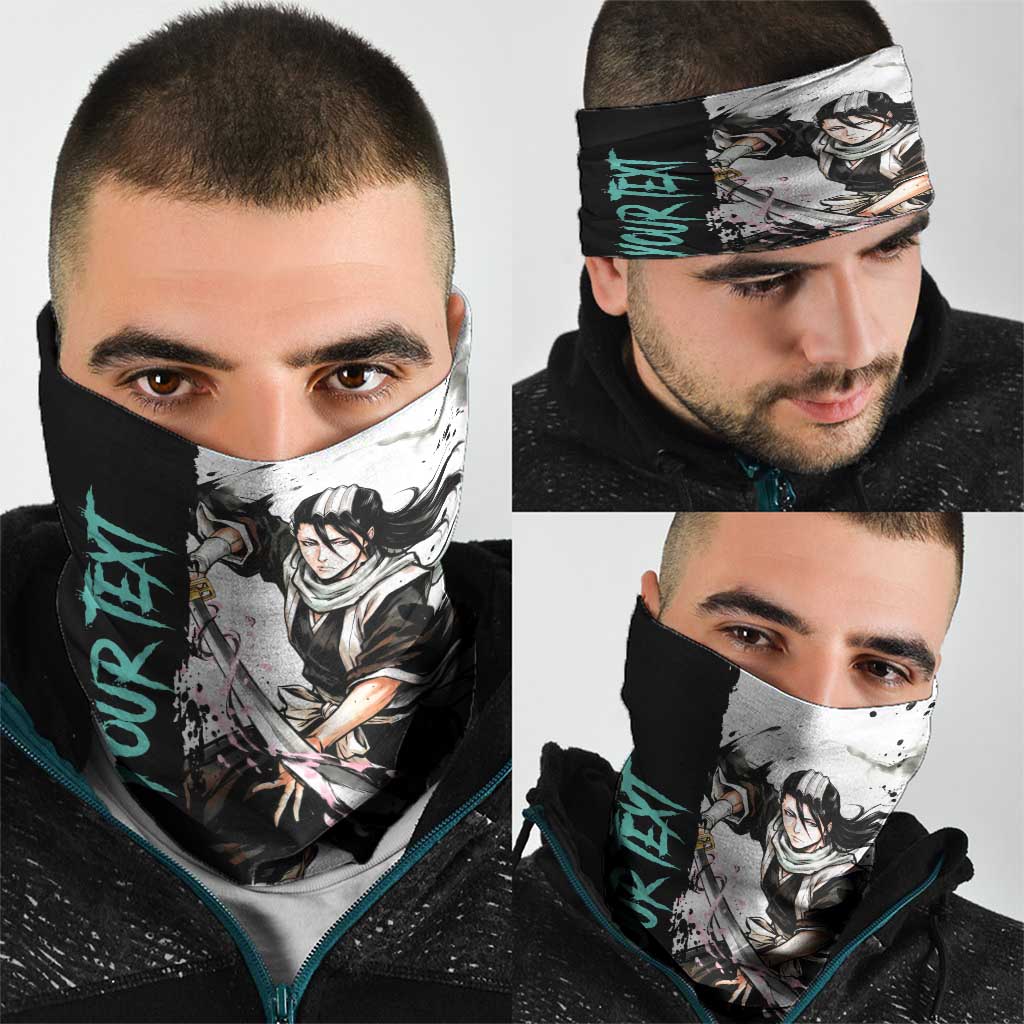 Personalized Byakuya Kuchiki Neck Gaiter Ink Splash Anime Brush Style