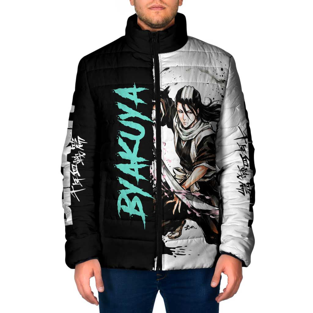 Personalized Byakuya Kuchiki Padded Jacket Ink Splash Anime Brush Style