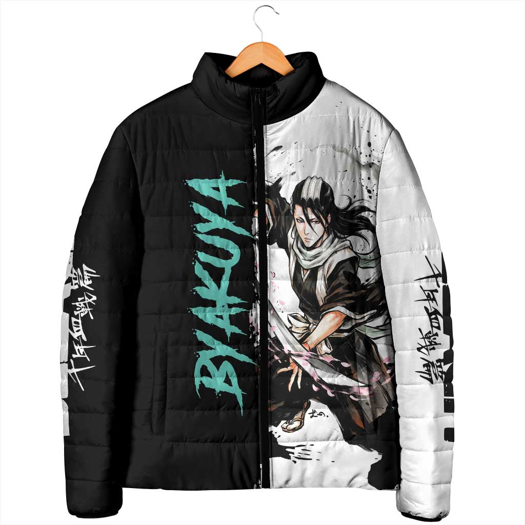 Personalized Byakuya Kuchiki Padded Jacket Ink Splash Anime Brush Style