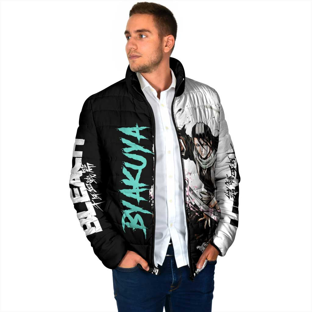 Personalized Byakuya Kuchiki Padded Jacket Ink Splash Anime Brush Style