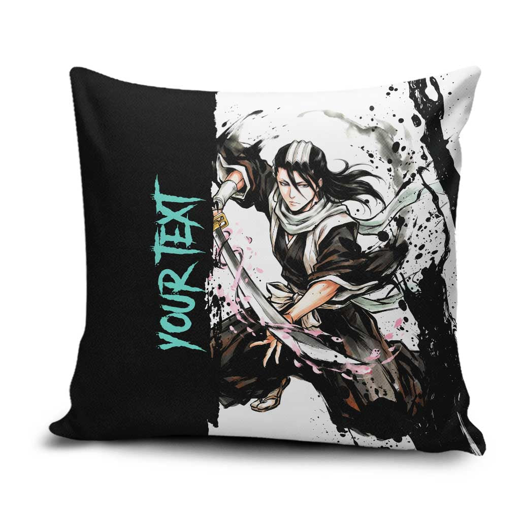 Personalized Byakuya Kuchiki Pillow Cover Ink Splash Anime Brush Style