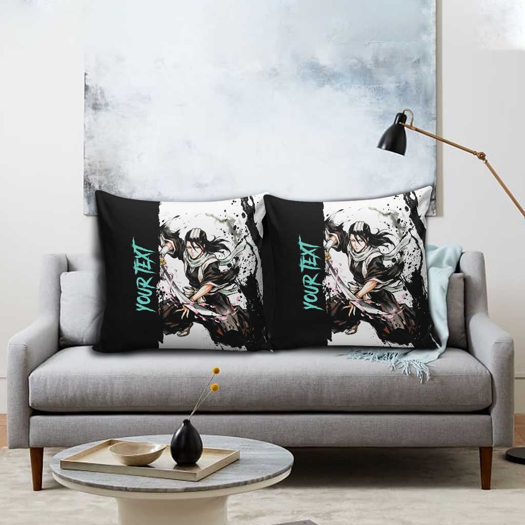 Personalized Byakuya Kuchiki Pillow Cover Ink Splash Anime Brush Style