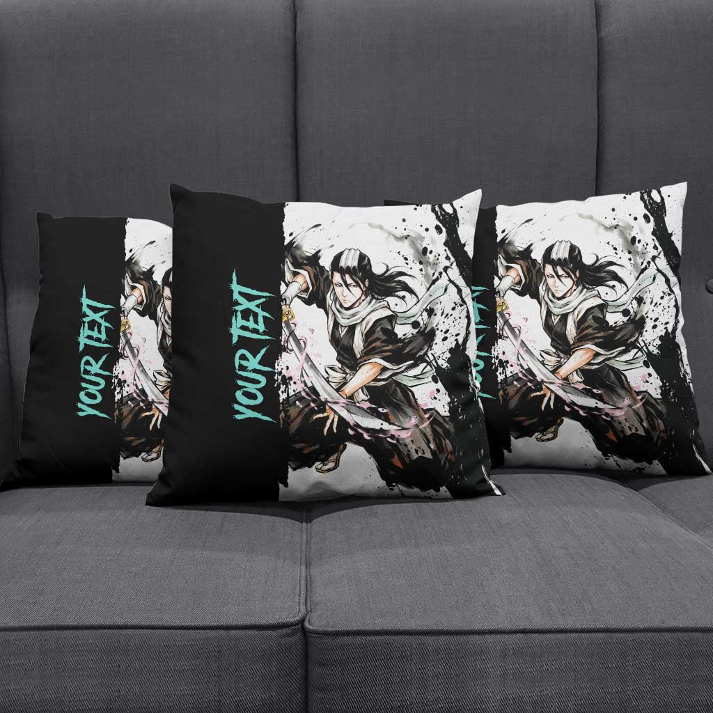 Personalized Byakuya Kuchiki Pillow Cover Ink Splash Anime Brush Style