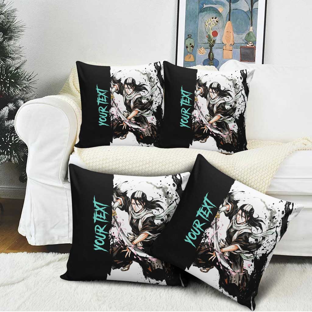 Personalized Byakuya Kuchiki Pillow Cover Ink Splash Anime Brush Style