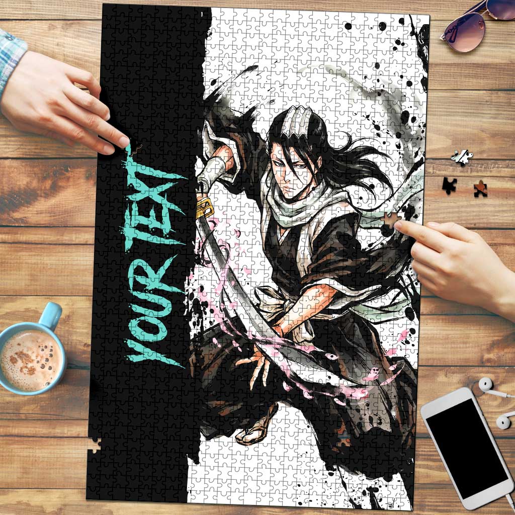 Personalized Byakuya Kuchiki Puzzle Ink Splash Anime Brush Style