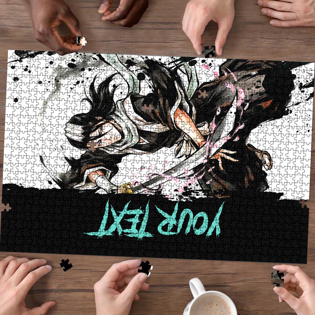 Personalized Byakuya Kuchiki Puzzle Ink Splash Anime Brush Style