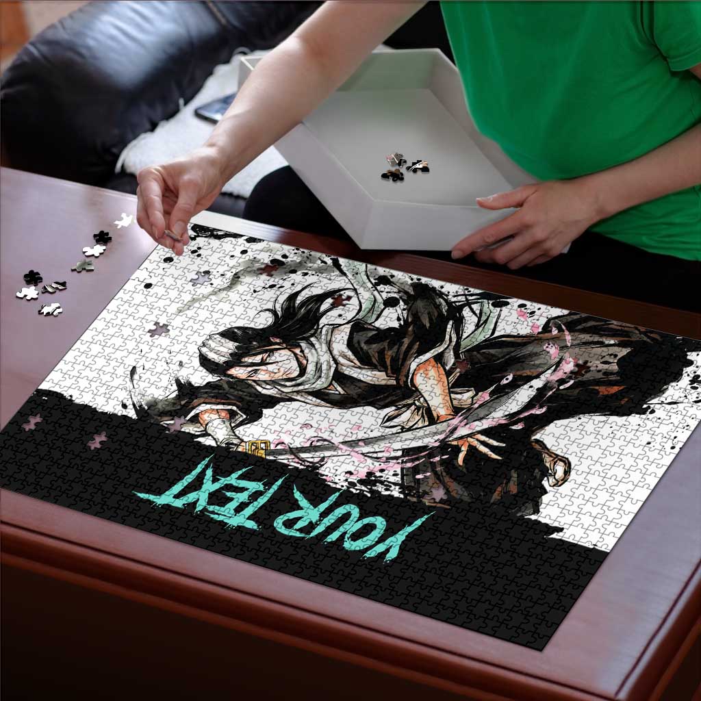 Personalized Byakuya Kuchiki Puzzle Ink Splash Anime Brush Style