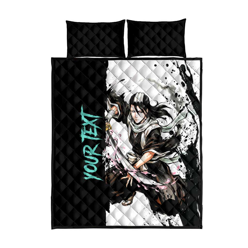 Personalized Byakuya Kuchiki Quilt Bed Set Ink Splash Anime Brush Style