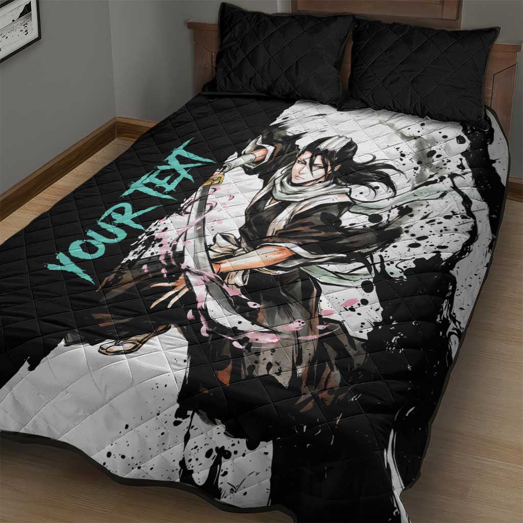 Personalized Byakuya Kuchiki Quilt Bed Set Ink Splash Anime Brush Style