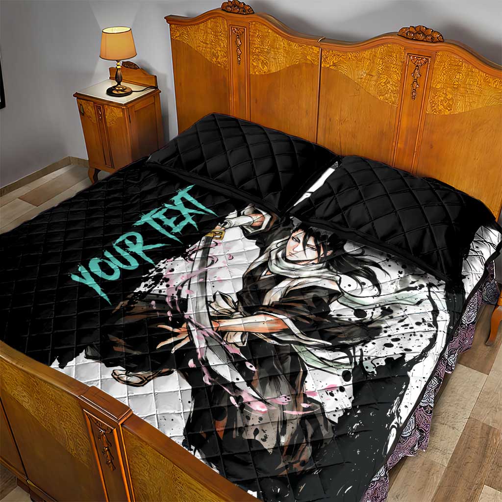 Personalized Byakuya Kuchiki Quilt Bed Set Ink Splash Anime Brush Style