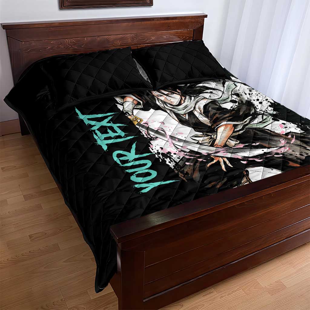 Personalized Byakuya Kuchiki Quilt Bed Set Ink Splash Anime Brush Style