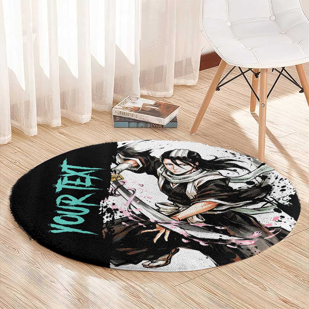 Personalized Byakuya Kuchiki Round Carpet Ink Splash Anime Brush Style