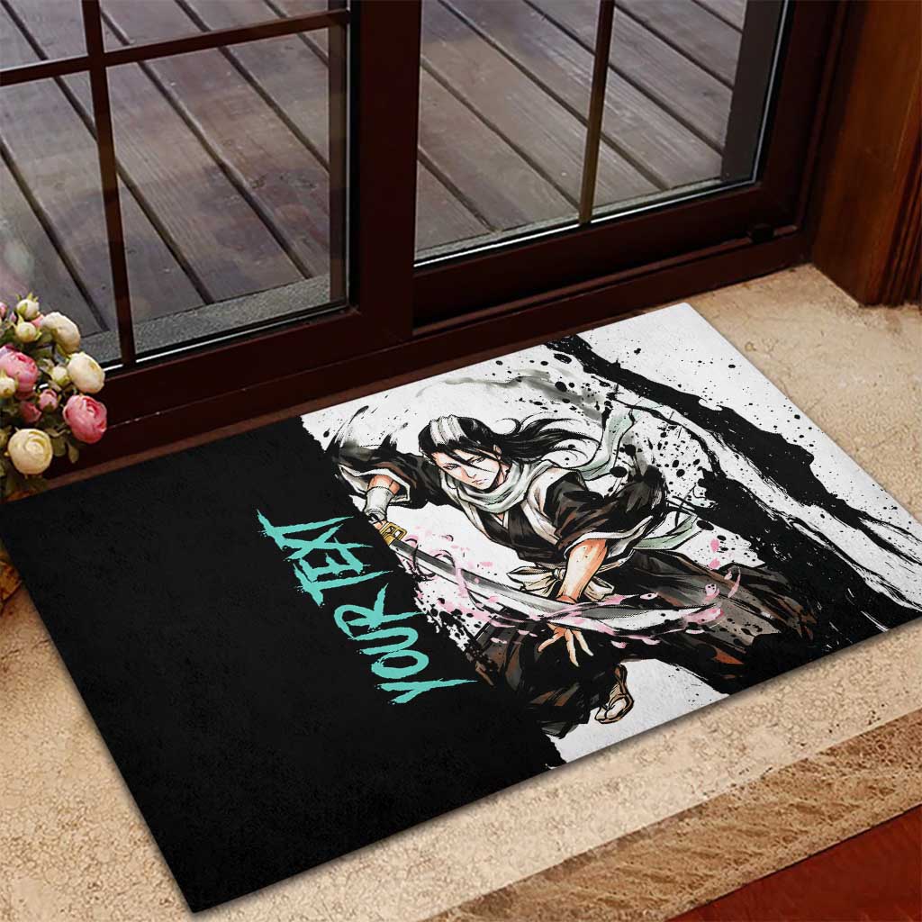 Personalized Byakuya Kuchiki Rubber Doormat Ink Splash Anime Brush Style