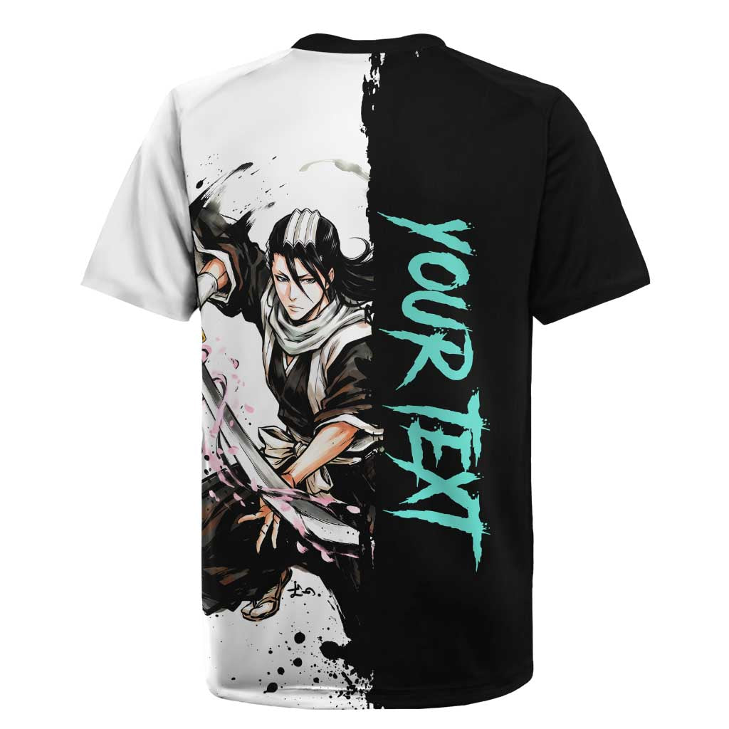 Personalized Byakuya Kuchiki Rugby Jersey Ink Splash Anime Brush Style