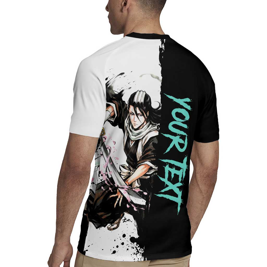 Personalized Byakuya Kuchiki Rugby Jersey Ink Splash Anime Brush Style