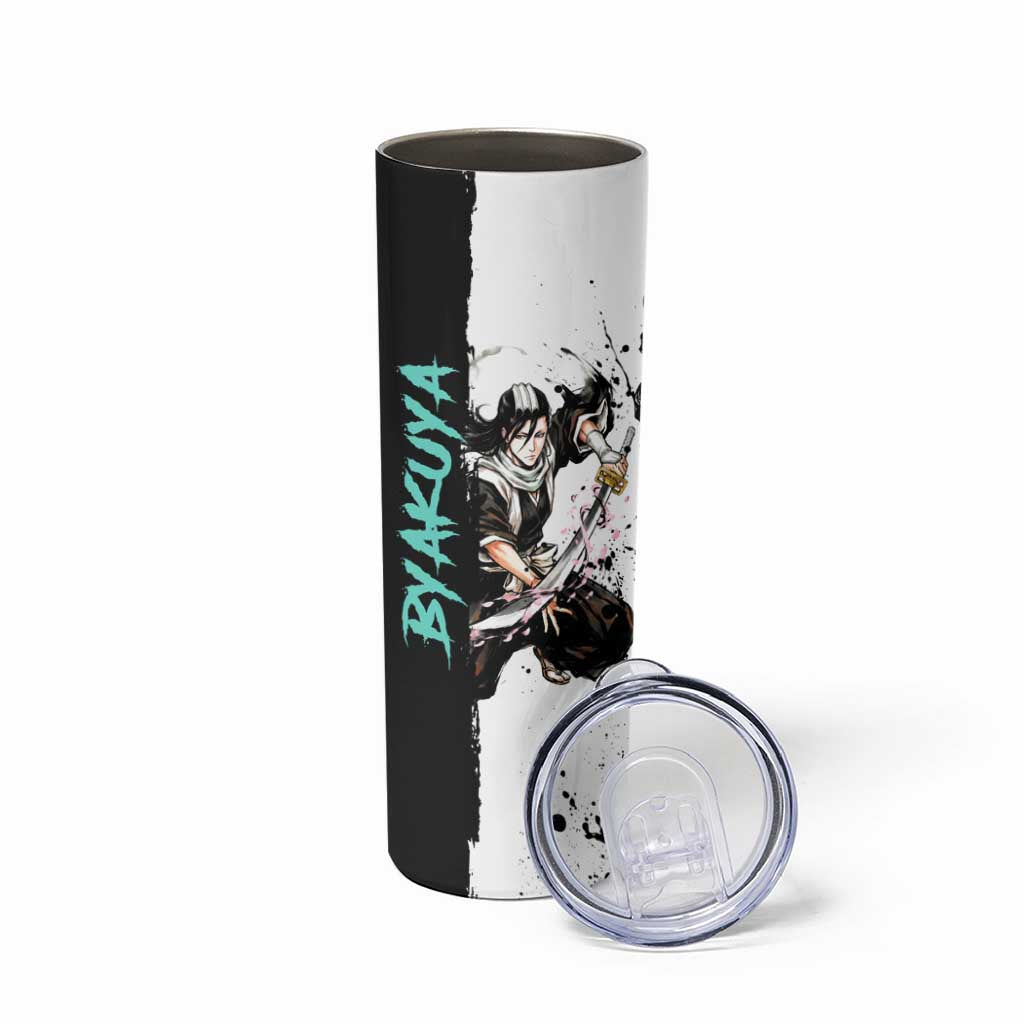 Personalized Byakuya Kuchiki Skinny Tumbler Ink Splash Anime Brush Style