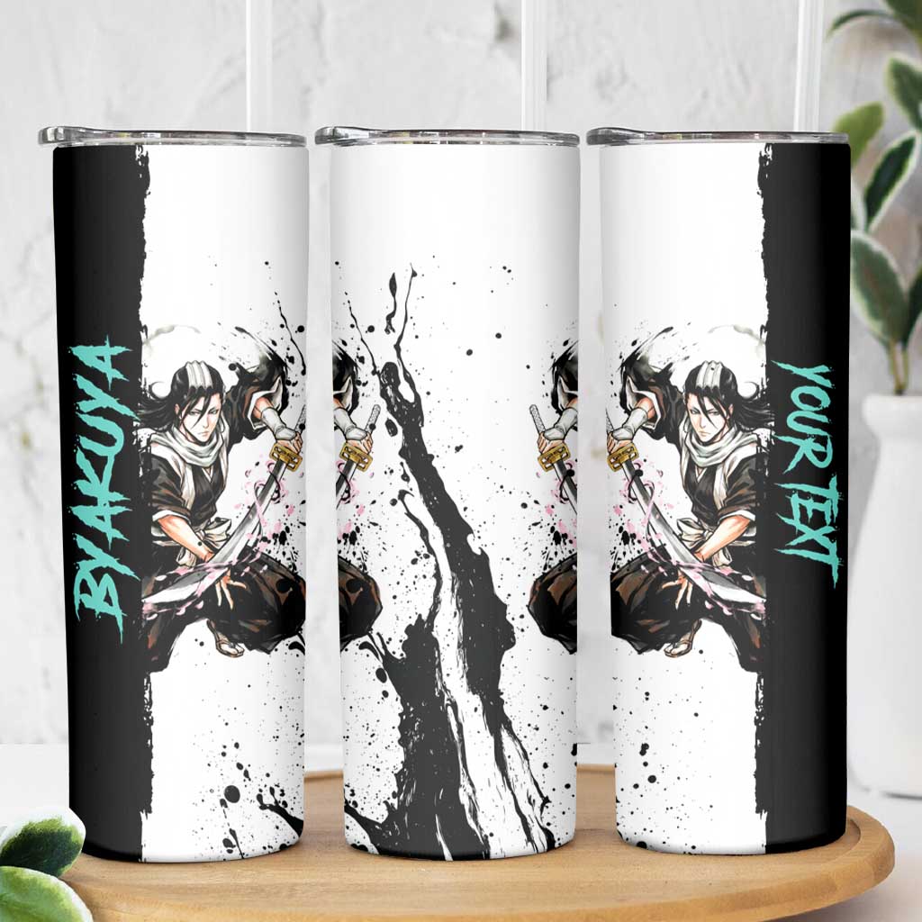 Personalized Byakuya Kuchiki Skinny Tumbler Ink Splash Anime Brush Style