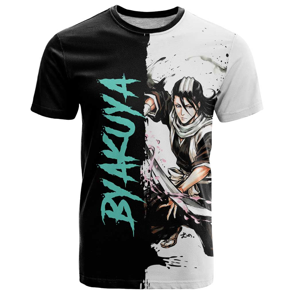Personalized Byakuya Kuchiki T Shirt Ink Splash Anime Brush Style