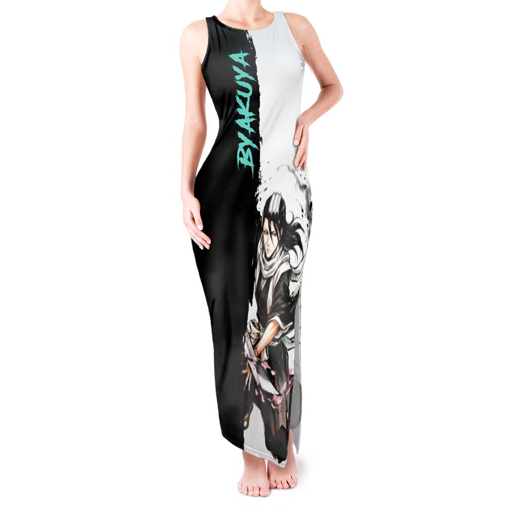 Personalized Byakuya Kuchiki Tank Maxi Dress Ink Splash Anime Brush Style