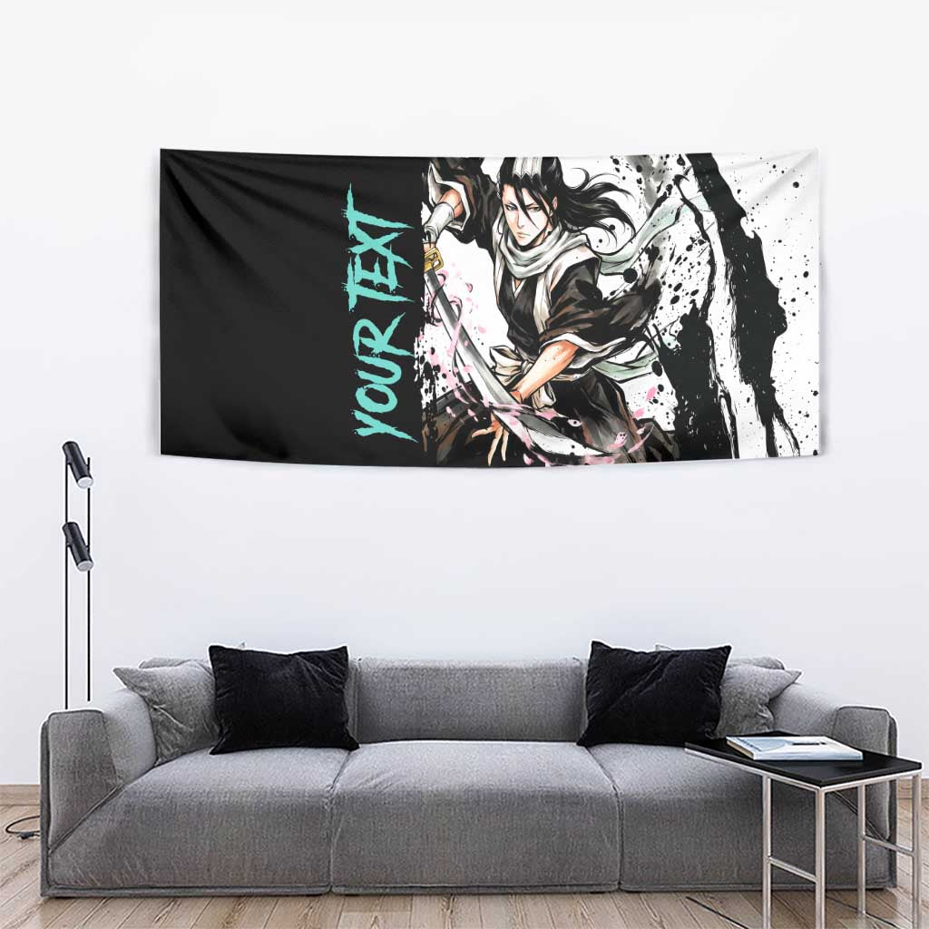 Personalized Byakuya Kuchiki Tapestry Ink Splash Anime Brush Style