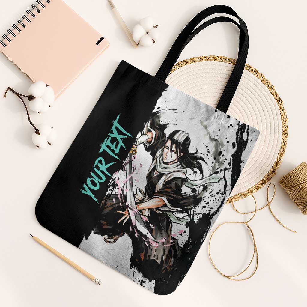 Personalized Byakuya Kuchiki Tote Bag Ink Splash Anime Brush Style