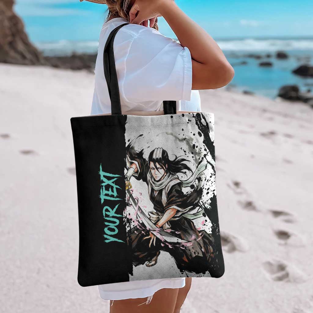 Personalized Byakuya Kuchiki Tote Bag Ink Splash Anime Brush Style