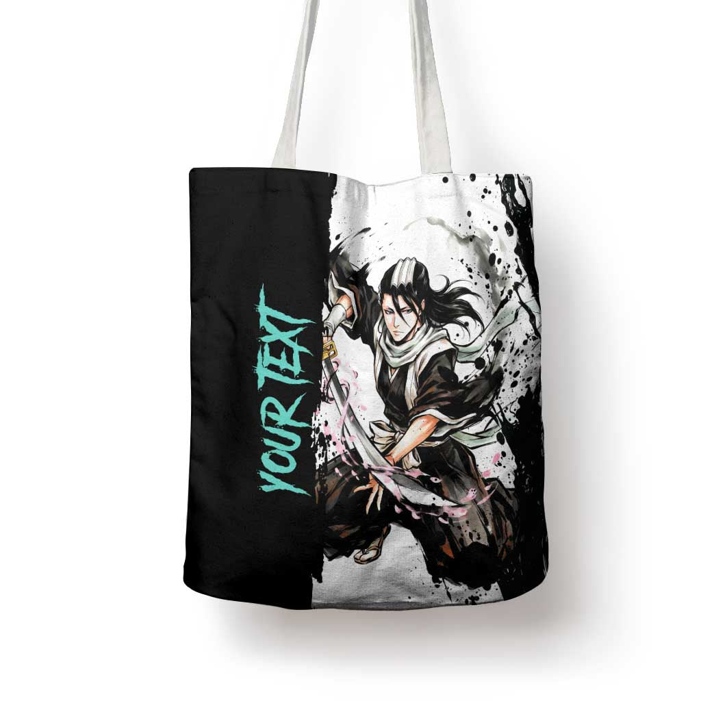 Personalized Byakuya Kuchiki Tote Bag Ink Splash Anime Brush Style
