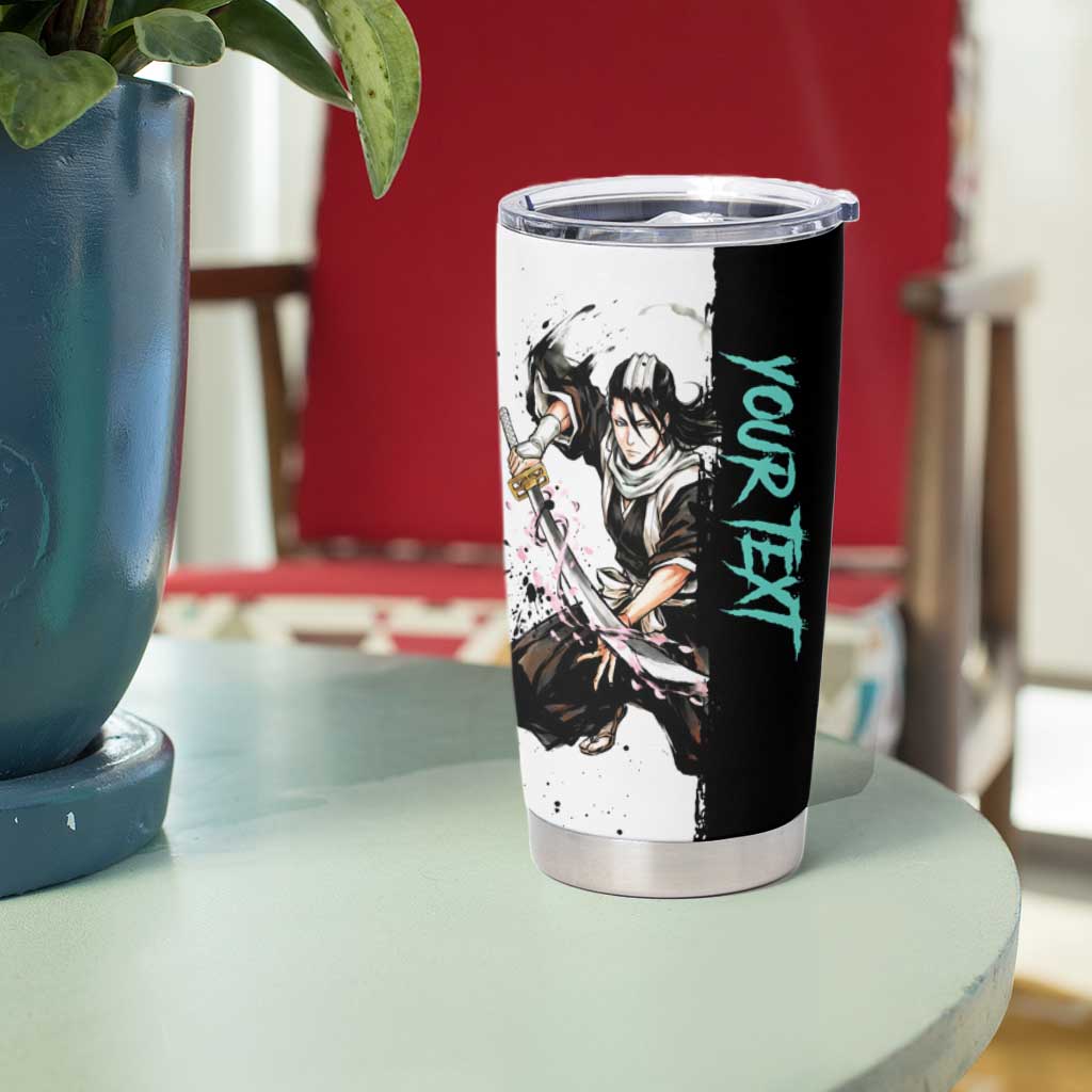 Personalized Byakuya Kuchiki Tumbler Cup Ink Splash Anime Brush Style